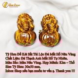  Tỳ hưu đá mắt hổ nâu vàng để két sắt chiêu tài hút lộc hợp mệnh kim, mệnh thổ 