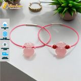  Vòng tay may mắn túi tiền thạch anh hồng hợp mệnh hỏa thổ chiêu tài hút lộc may mắn 