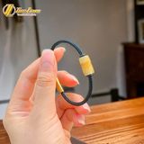  Vòng tay nam nữ lu thống thạch anh tóc vàng chạm họa tiết kim tiền tài lộc hợp mệnh kim thổ 