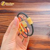  Vòng tay nam nữ lu thống thạch anh tóc vàng chạm họa tiết kim tiền tài lộc hợp mệnh kim thổ 