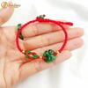  Vòng tay chỉ đỏ may mắn bện cỏ 4 lá ngọc sơn thủy hợp mệnh bình an 