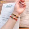  Vòng tay chỉ may mắn bện tỳ hưu đổi màu xanh mix bánh xe pháp luân bình an thịnh vượng 