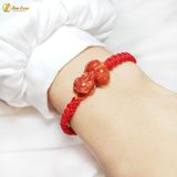  Vòng Tay Handmade Tỳ Hưu Tài Lộc Ngọc Huyết Jadeit Màu Đỏ Cam Hợp Mệnh Hỏa Thổ - Tuệ Lâm 
