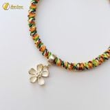 Vòng Tay Handmade Chỉ Ngũ Sắc Tây Tạng Mix Charm Bạc Hoa Mai 