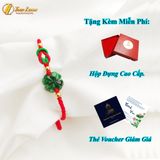  Vòng tay chỉ đỏ may mắn bện cỏ 4 lá ngọc sơn thủy hợp mệnh bình an 