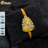  Vòng tay chỉ may mắn bện mặt hồ ly chúa chín đuôi đá thạch anh tóc vàng hợp mệnh kim thổ trợ duyên 
