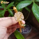  Vòng Tay May Mắn Bện Mặt Hồ Ly Chúa Lệch Đùi  Đá Thạch Anh Tóc Vàng Hợp Mệnh Kim Thổ 