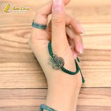  Vòng tay chỉ may mắn bện mặt hồ ly chúa ôm hoa thạch anh tóc xanh hợp mệnh mộc hỏa trợ duyên - Tuệ Lâm 