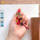  Vòng tay chỉ may mắn bện tỳ hưu đổi màu xanh mix bánh xe pháp luân bình an thịnh vượng 