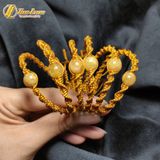  Vòng tay may mắn bện xoắn gen hạt thạch anh tóc vàng hợp mệnh kim thổ may mắn bình an 