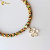  Vòng Tay Handmade Chỉ Ngũ Sắc Tây Tạng Mix Charm Bạc Hoa Mai 