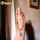  Bộ trang sức amber cho bé vòng hổ phách nhiều màu mix tiểu phật lam ngọc bình an may mắn 