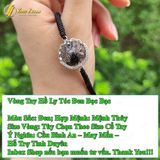  Vòng Tay Bện Mặt Hồ Ly Chúa Đá Thạch Anh Tóc Đen Bọc Bạc Trợ Duyên May Mắn 