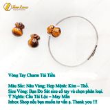  Vòng Tay May Mắn Túi Tiền Đá Mắt Hổ Nâu Vàng Hợp Mệnh Kim Thổ Tài Lộc, Phú Quý  -Tuệ Lâm 
