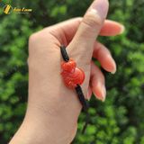  Vòng tay mặt hồ ly chúa ôm hoa ngọc huyết jade hợp mệnh hỏa thổ bện chỉ may mắn trợ duyên 