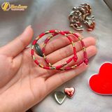  Vòng tay chỉ may mắn tông màu đỏ bện sole chỉ ngũ sắc tây tạng khóa nút hạt hợp mệnh, bình an - Tuệ Lâm 