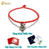  Vòng tay chỉ đỏ may mắn mix charm mèo thần tài titan bình an - Tuệ Lâm 