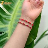  Vòng tay chỉ may mắn tông màu đỏ bện sole chỉ ngũ sắc tây tạng khóa nút hạt hợp mệnh, bình an - Tuệ Lâm 