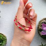  Vòng tay chỉ may mắn tông màu đỏ bện sole chỉ ngũ sắc tây tạng khóa nút hạt hợp mệnh, bình an - Tuệ Lâm 