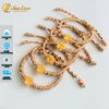Vòng Tay Handmade Chỉ Ngũ Sắc Mix Charm Bạc Hoa Sen Mạ Vàng May Mắn Bình An