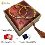  Vòng tay chỉ ngũ sắc may mắn mix charm ống trụ khắc chú bình an -Tuệ Lâm 