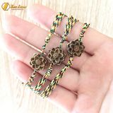  Vòng tay chỉ ngũ sắc tây tạng may mắn mix hoa sen trầm hương tốc thơm dịu nhẹ - Tuệ Lâm 