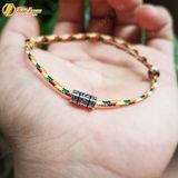  Vòng tay chỉ ngũ sắc may mắn mix charm ống trụ khắc chú bình an -Tuệ Lâm 