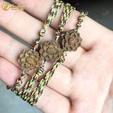  Vòng tay chỉ ngũ sắc tây tạng may mắn mix hoa sen trầm hương tốc thơm dịu nhẹ - Tuệ Lâm 