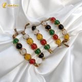  Vòng tay chỉ ngũ sắc tây tạng may mắn bện ngũ hạt mã não nhiều màu hợp mệnh, bình an - Tuệ Lâm 