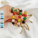  Vòng tay chỉ ngũ sắc tây tạng may mắn bện ngũ hạt mã não nhiều màu hợp mệnh, bình an - Tuệ Lâm 