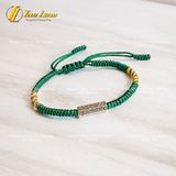  Vòng tay Tibet bện chỉ ngũ sắc - xanh rêu mix charm Om Mani Padme Hum bình an - may mắn 