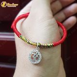  Vòng tay chỉ đỏ bện chỉ ngũ sắc may mắn kiểu vòng tay tây tạng charm OM -Tuệ Lâm 