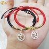  Vòng tay chỉ đỏ bện chỉ ngũ sắc may mắn kiểu vòng tay tây tạng charm OM -Tuệ Lâm 