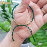  Vòng chỉ may mắn xanh rêu bện hai đầu ngũ sắc kiểu tibets bình an, hợp mệnh - Tuệ Lâm 