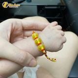  Vòng Tay Cho Bé Hổ Phách Mật Lạp Dây Chỉ Bện Handmade Bình An - Tuệ Lâm 