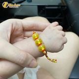  Vòng Tay Cho Bé Hổ Phách Mật Lạp Dây Chỉ Bện Handmade Bình An - Tuệ Lâm 