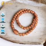  Chuỗi Vòng Tay Đá Thạch Anh Tóc Nâu Cuốn Nhiều Vòng mix Lu Thống charm vàng 10k May Mắn - Tài Lộc - Hợp Mệnh 