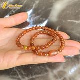  Chuỗi Vòng Tay Đá Thạch Anh Tóc Nâu Cuốn Nhiều Vòng mix Lu Thống charm vàng 10k May Mắn - Tài Lộc - Hợp Mệnh 