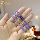  Chuỗi Vòng Tay Đá Thạch Anh Tím Cuốn Nhiều Vòng mix Ngũ Điếu charm vàng 10k May Mắn - Tài Lộc - Hợp Mệnh 