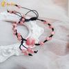 Vòng tay chỉ may mắn bện chuỗi hạt đào hoa mix charm túi tiền tài lộc bình an - DIY TUỆ LÂM