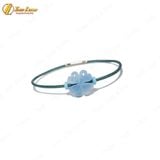  Vòng tay cỏ 4 lá đá aquamarine hợp mệnh thủy mệnh mộc thu hút may mắn bình an hạnh phúc 