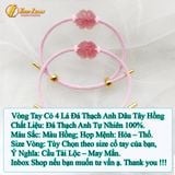  Vòng tay cỏ 4 lá đá thạch anh dâu tây hồng hợp mệnh hỏa mệnh thổ thu hút may mắn bình an hạnh phúc 