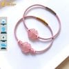 Vòng tay cỏ 4 lá đá thạch anh hồng hợp mệnh hỏa mệnh thổ thu hút may mắn bình an hạnh phúc