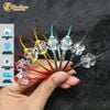 Vòng tay cỏ 4 lá đá thạch anh trắng hợp mệnh kim mệnh thủy thu hút may mắn hạnh phúc