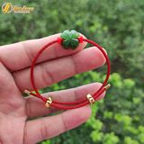  Vòng tay may mắn cỏ 4 lá ngọc bích hợp mệnh may mắn bình an hạnh phúc 