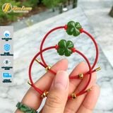  Vòng tay may mắn cỏ 4 lá ngọc bích hợp mệnh may mắn bình an hạnh phúc 