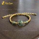 Vòng tay bện chỉ ngũ sắc cỏ 4 lá đá thạch anh tóc xanh hợp mệnh Mộc mệnh Hỏa bình an may mắn 