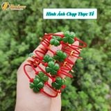  Vòng tay may mắn cỏ 4 lá ngọc bích hợp mệnh may mắn bình an hạnh phúc 