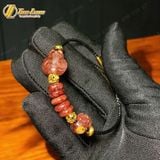  Vòng tay ngũ điếu mix hồ ly và túi tiền đá thạch anh tóc đỏ hợp mệnh hỏa thổ chiêu tài hút lộc may mắn 