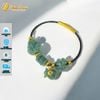 Vòng tay ngũ điếu mix hồ ly và cỏ 4 lá charm vàng treo túi tiền lam ngọc hợp mệnh chiêu tài hút lộc may mắn